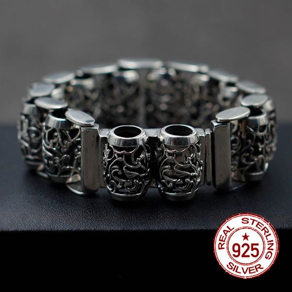 s925 sterling silver men's bracelet personalized classic punk style hip hop domineering jewelry ornaments send a gift to lover, Black
s925 sterling silver men's bracelet personalized classic punk style hip hop domineering jewelry ornaments send a gift to lover, Black