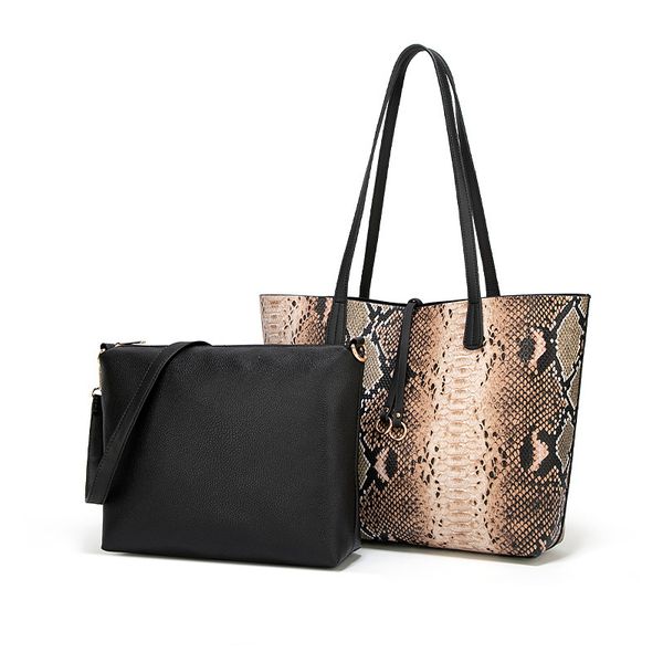 vintage women shoulder bag large capacity ladies handbag 2 in 1 pu leather snakeskin tote bag with small crossbody messenger
vintage women shoulder bag large capacity ladies handbag 2 in 1 pu leather snakeskin tote bag with small crossbody messenger