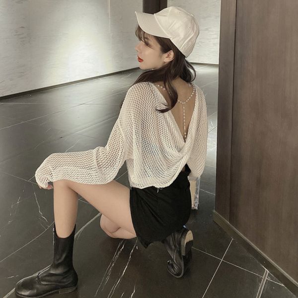 женщины платья тщательное машина pearl свитер 2020 новый стиль сыпучие похудения sexy backless тонкий солнцезащитный all-матч рубашка женщин, White
женщины платья тщательное машина pearl свитер 2020 новый стиль сыпучие похудения sexy backless тонкий солнцезащитный all-матч рубашка женщин, White