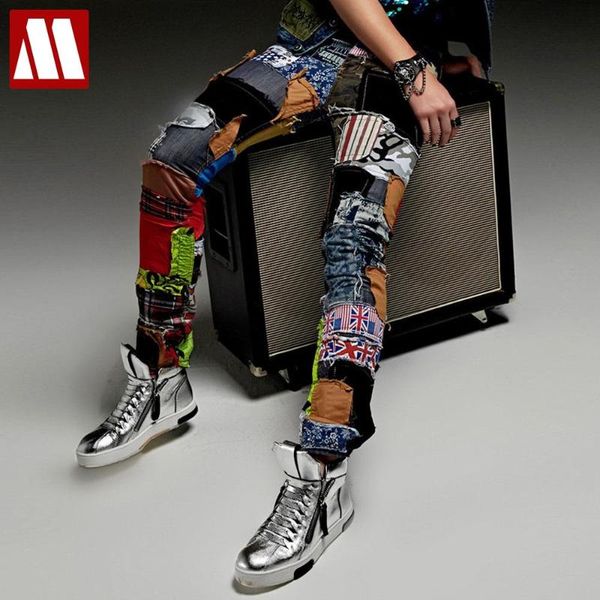 new fashion casual hole patch jeans male beggar pants men singer stage trousers ds costume nightclubs costumes pants tide brand, Blue
new fashion casual hole patch jeans male beggar pants men singer stage trousers ds costume nightclubs costumes pants tide brand, Blue