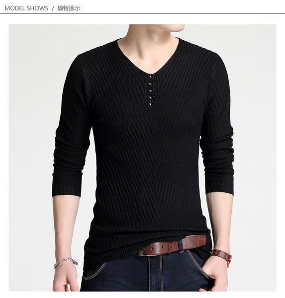 fashion casual colthing mens jacquard v neck swearter spring designer button solid color sweaters males skinny slim autumn, White;black
fashion casual colthing mens jacquard v neck swearter spring designer button solid color sweaters males skinny slim autumn, White;black