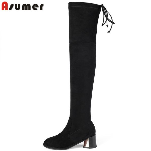 asumer 2020 new over the knee boots round toe ladies autumn winter thigh high boots cross tied stretch women big size, Black
asumer 2020 new over the knee boots round toe ladies autumn winter thigh high boots cross tied stretch women big size, Black