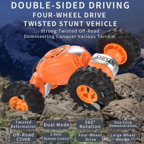 rc car 4wd remote control off road climbing toys 2.4g twisted stunt drift vehicle deformation buggy car for kids boys toys 01
