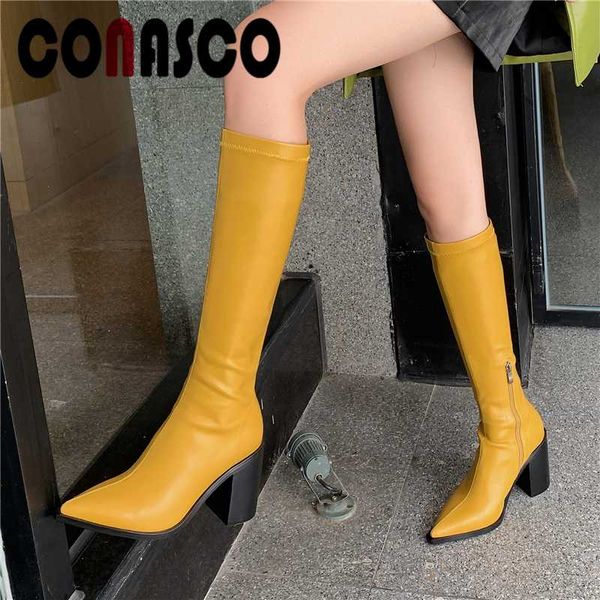 conasco concise knee-high boots for women autumn winter side zipper pointed toe long shoes woman new fashion high heels boots, Black
conasco concise knee-high boots for women autumn winter side zipper pointed toe long shoes woman new fashion high heels boots, Black