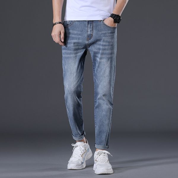 2020 men's spring and autumn new trend ankle-length and jeans korean style slim fit ankle pants youth men's stretch jeans cropped, Blue
2020 men's spring and autumn new trend ankle-length and jeans korean style slim fit ankle pants youth men's stretch jeans cropped, Blue