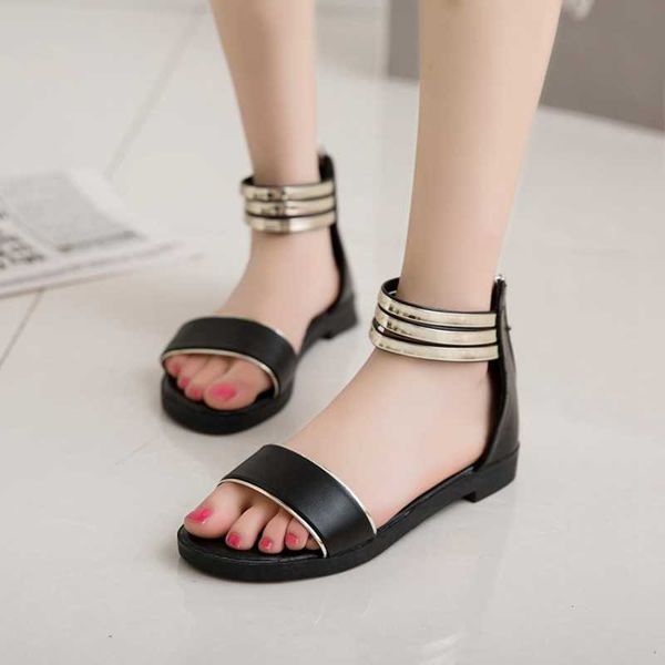 35-39 fashion summer casual sandals open toe flats women shoes narrow band solid zip ladies sandals leopard girls, Black
35-39 fashion summer casual sandals open toe flats women shoes narrow band solid zip ladies sandals leopard girls, Black