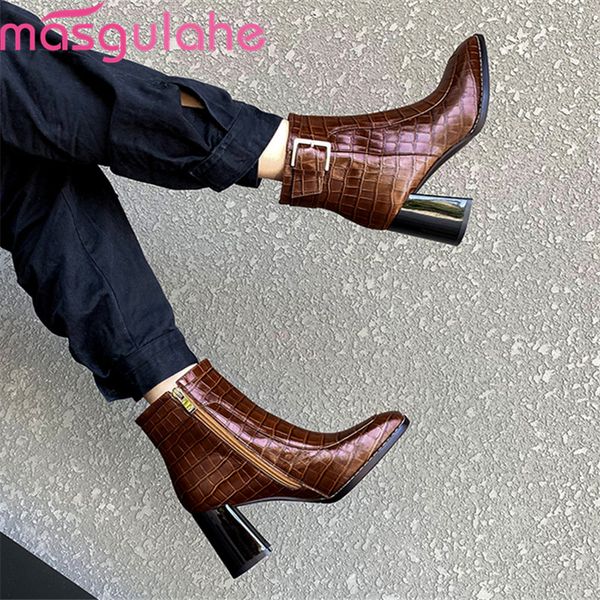 masgulahe 2020 new ankle boots genuine leather boots thick high heels square toe solid color fashion women, Black
masgulahe 2020 new ankle boots genuine leather boots thick high heels square toe solid color fashion women, Black