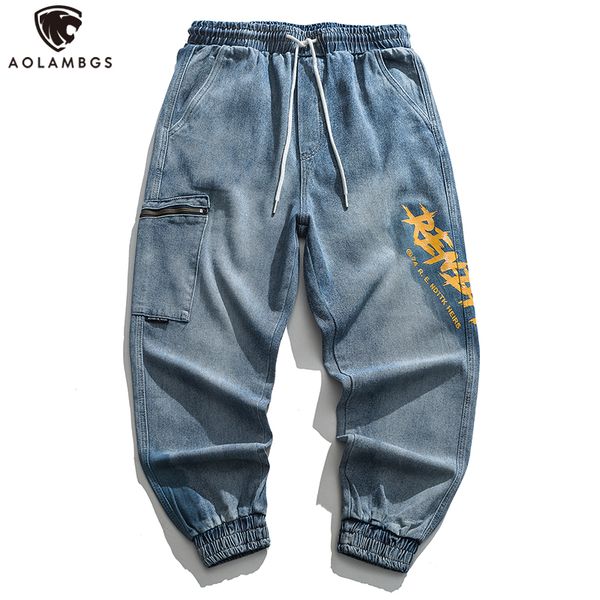 aolamegs men jeans zipper pocket hit color letter printed drawstring denim cargo pants all-match high street fashion streetwear, Blue
aolamegs men jeans zipper pocket hit color letter printed drawstring denim cargo pants all-match high street fashion streetwear, Blue