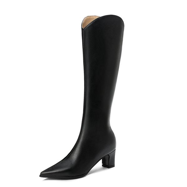 2020 women western boots fashion knee high boots pu square high heel long pointed toe zipper autumn winter woman shoes, Black
2020 women western boots fashion knee high boots pu square high heel long pointed toe zipper autumn winter woman shoes, Black