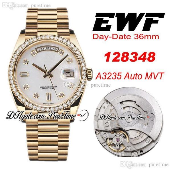 ewf day date 128348 a3255 automatic mens watch 36mm yellow gold diamond bezel white dial stainless steel bracelet ptrx puretime 06, Slivery;brown
ewf day date 128348 a3255 automatic mens watch 36mm yellow gold diamond bezel white dial stainless steel bracelet ptrx puretime 06, Slivery;brown