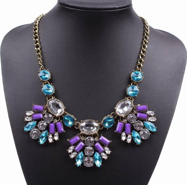 pendant necklaces fashion design gold color chain crystal necklace statement colorful flower jewelry, Silver
pendant necklaces fashion design gold color chain crystal necklace statement colorful flower jewelry, Silver