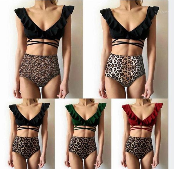 womens leopard printed swimwear fashion ladies bikinis female clothing style womens bikini sets solid color high waist, White;black
womens leopard printed swimwear fashion ladies bikinis female clothing style womens bikini sets solid color high waist, White;black