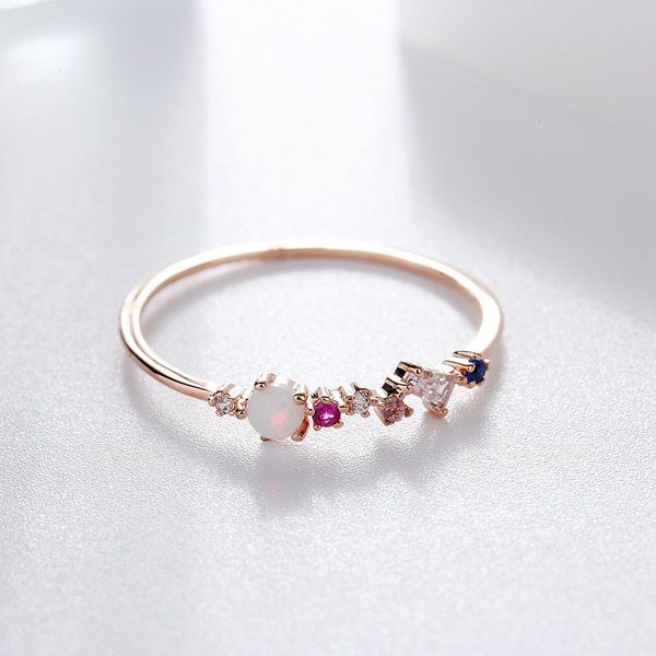 opal stone colorful cubic zircon ring for women rose gold color unique design, Golden;silver
opal stone colorful cubic zircon ring for women rose gold color unique design, Golden;silver