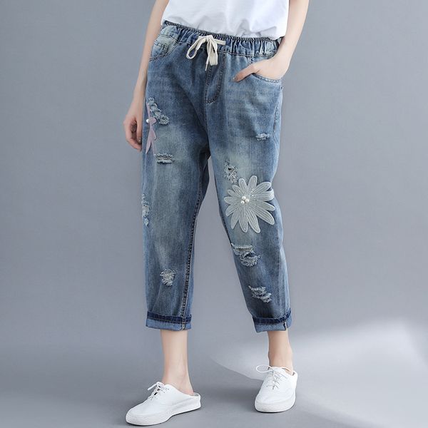 2020 summer new plus size women embroidery jeans beading blue patchwork vintage female lady pants outwear
2020 summer new plus size women embroidery jeans beading blue patchwork vintage female lady pants outwear