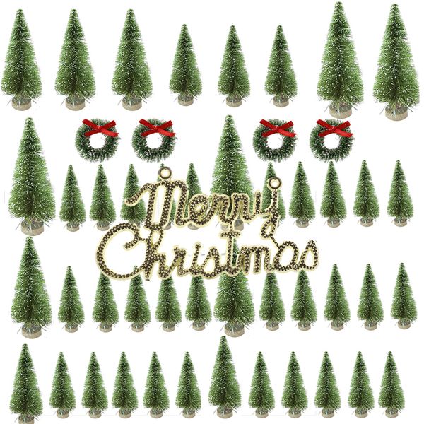 49 pcs diy christmas tree fake pine tree mini sisal bottle brush tree santa snow frost village house christmas decor
49 pcs diy christmas tree fake pine tree mini sisal bottle brush tree santa snow frost village house christmas decor