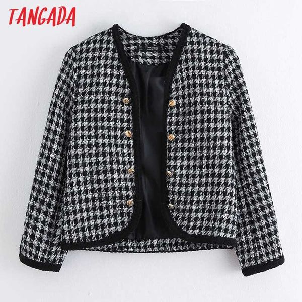 tangada women tweed jacket coat buttons decorate tassel ladies long sleeve female work slim coat 4h7, Black;brown
tangada women tweed jacket coat buttons decorate tassel ladies long sleeve female work slim coat 4h7, Black;brown