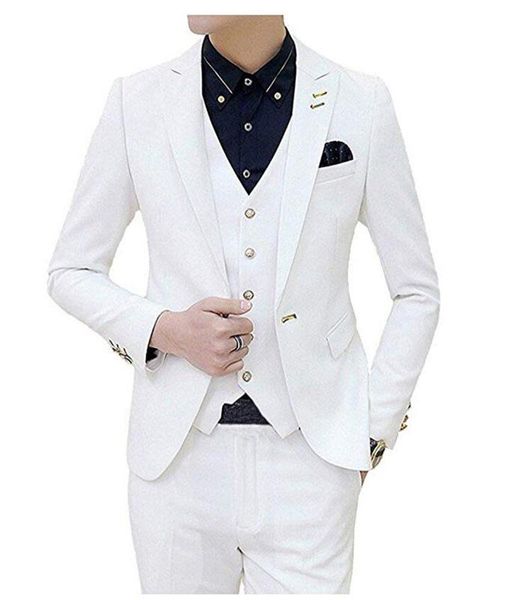 men suits black/white one button 3 pieces jacket vest pants wedding business suits groom tuxedos new, White;black
men suits black/white one button 3 pieces jacket vest pants wedding business suits groom tuxedos new, White;black