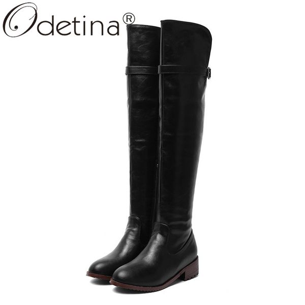 odetina new women buckle strap thigh-high boots side zip up low heel cut out winter warm over the knee riding boots plus size 48, Black
odetina new women buckle strap thigh-high boots side zip up low heel cut out winter warm over the knee riding boots plus size 48, Black