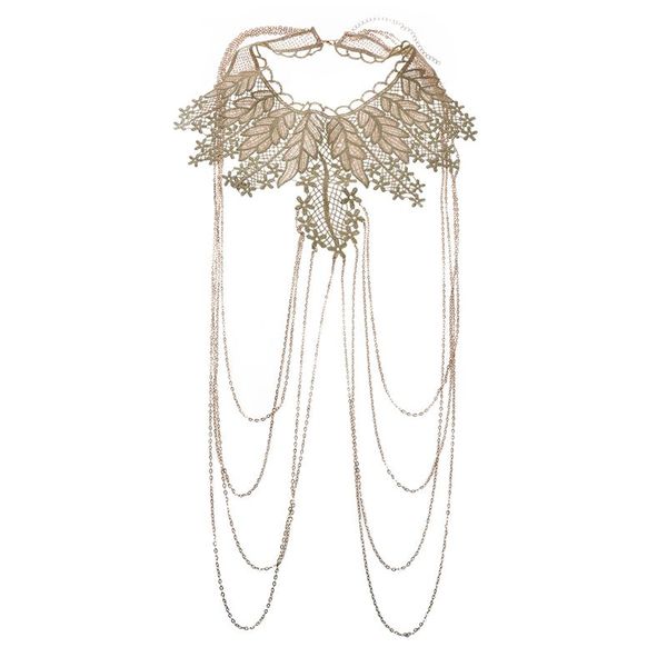 lace + metal collar multi layered body chain necklaces fashion necklaces statement body jewelry, Silver
lace + metal collar multi layered body chain necklaces fashion necklaces statement body jewelry, Silver