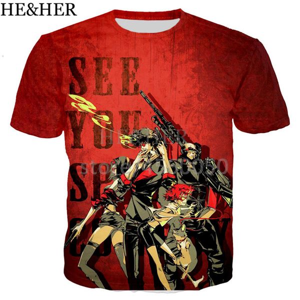 anime cowboy bebop novelty 3d print shirts hippie hippie anime men clothing