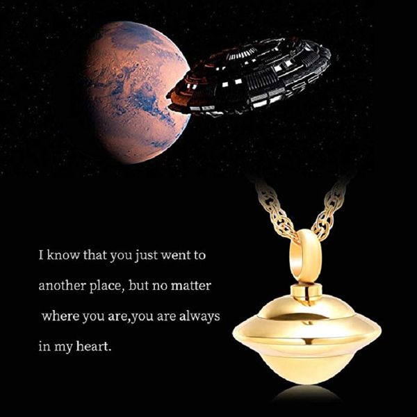 ijd10065 stainless steel cremation keepsake gold spaceship necklace for ashes urn holder keepsake memorial pendant jewelry, Silver
ijd10065 stainless steel cremation keepsake gold spaceship necklace for ashes urn holder keepsake memorial pendant jewelry, Silver