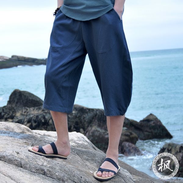 2020 summer new fashion linen pants 7 capris fluid loose casual wide leg pants men's clothing harem thin singer costumes, Black
2020 summer new fashion linen pants 7 capris fluid loose casual wide leg pants men's clothing harem thin singer costumes, Black