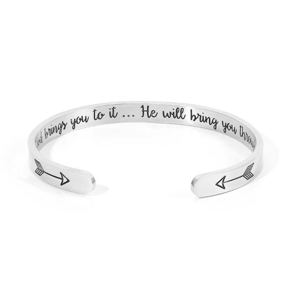 wholesale stainless steel bracelet"if god brings you to it ... he will bring you through it"bracelet arrow bracelet jewelry gift, Black
wholesale stainless steel bracelet"if god brings you to it ... he will bring you through it"bracelet arrow bracelet jewelry gift, Black