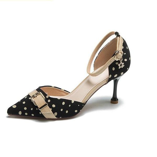 2020 elegant girls' sandals high heels women buckle polka dots summer female stiletto pumps women shoes size 34-39, Black
2020 elegant girls' sandals high heels women buckle polka dots summer female stiletto pumps women shoes size 34-39, Black