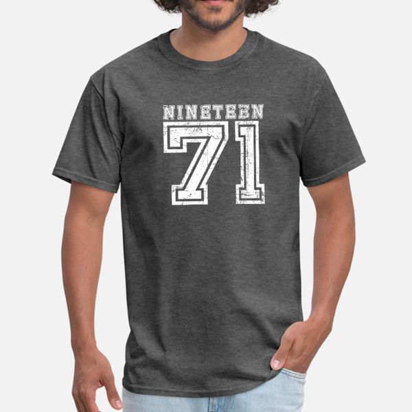 nineteen 1971 t shirt men customized cotton round neck basic solid loose new style spring letters shirt, White;black
nineteen 1971 t shirt men customized cotton round neck basic solid loose new style spring letters shirt, White;black