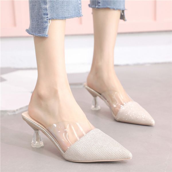 baotou half slippers women wear 2020 new korean version of the wild fashion pointed thick with high-heeled slippers roman sandal, Black
baotou half slippers women wear 2020 new korean version of the wild fashion pointed thick with high-heeled slippers roman sandal, Black