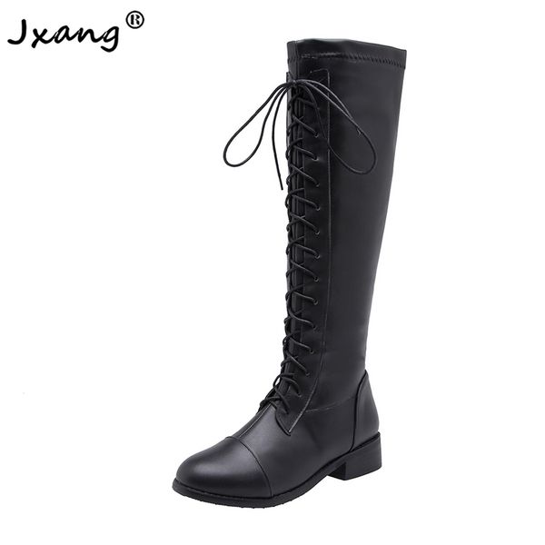 jxang new spring autumn women shoes casual high long boots lace-up comfortable cool girl female boots sneakers size 34-43, Black
jxang new spring autumn women shoes casual high long boots lace-up comfortable cool girl female boots sneakers size 34-43, Black