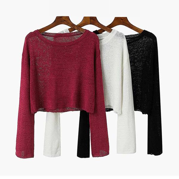 spring vintage thin knitted flare sleeve women autumn new solid color o-neck pullovers fashion loose short sweaters, White;black
spring vintage thin knitted flare sleeve women autumn new solid color o-neck pullovers fashion loose short sweaters, White;black