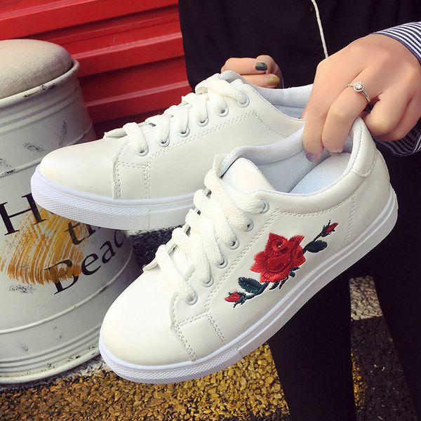women shoes spring embroidery flower female chic casual shoes sneakers leather white red floral vintage dfb89, Black
women shoes spring embroidery flower female chic casual shoes sneakers leather white red floral vintage dfb89, Black