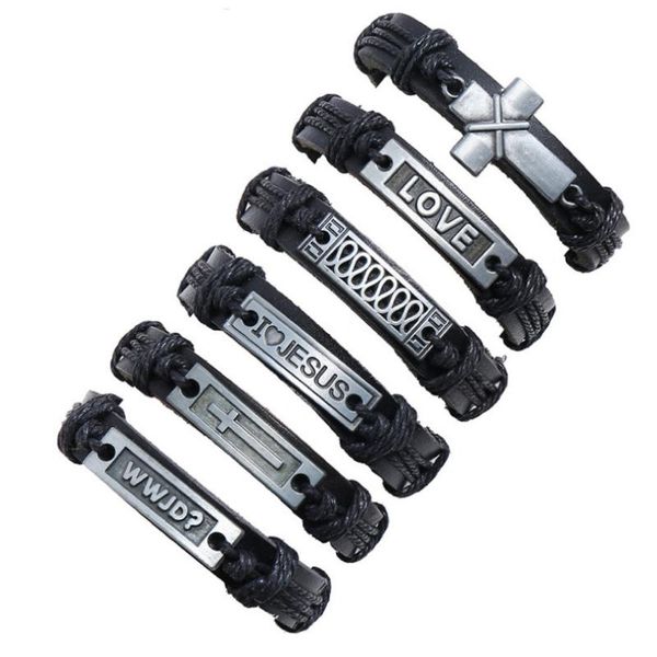 fashion punk black genuine leather wristbands bracelets set retro alloy cross jesus love charm adjustable bangle vintage jewelry, Golden;silver
fashion punk black genuine leather wristbands bracelets set retro alloy cross jesus love charm adjustable bangle vintage jewelry, Golden;silver