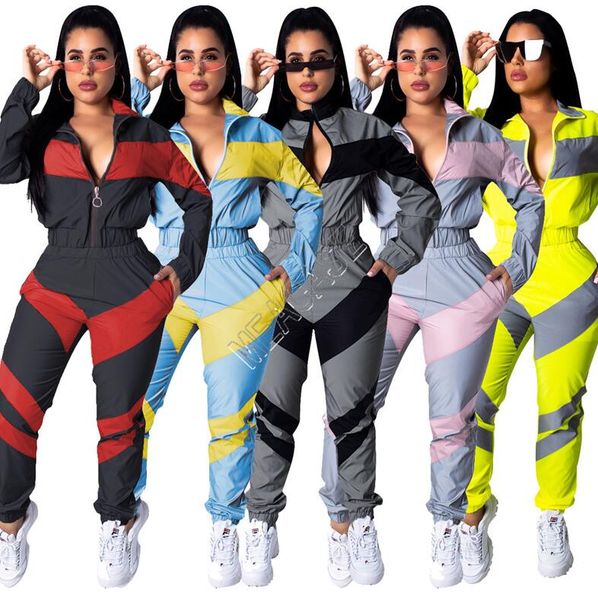 women winter jacket crop zipper coat and pants two piece outfit autumn long sleeve tracksuit color match patchwork sportswear d82404, White
women winter jacket crop zipper coat and pants two piece outfit autumn long sleeve tracksuit color match patchwork sportswear d82404, White