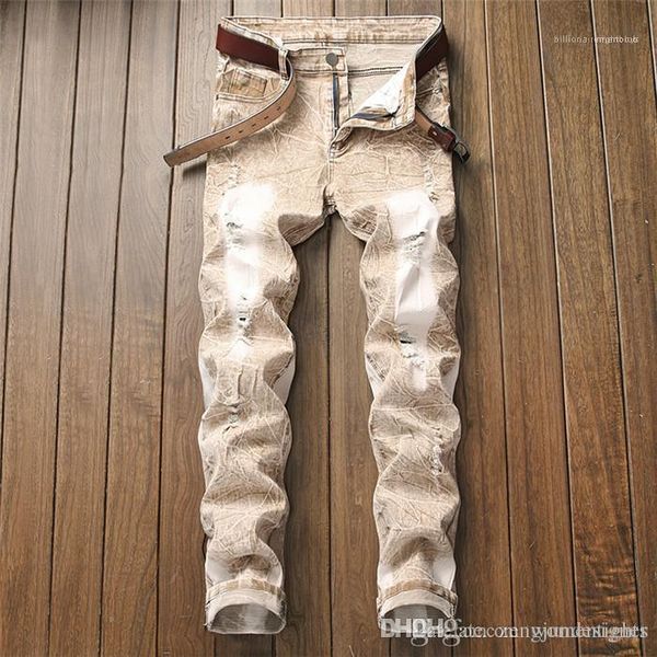 new style casual apparel mens khaki designer fashion hole jeans button regular solid color homme clothing, Blue
new style casual apparel mens khaki designer fashion hole jeans button regular solid color homme clothing, Blue