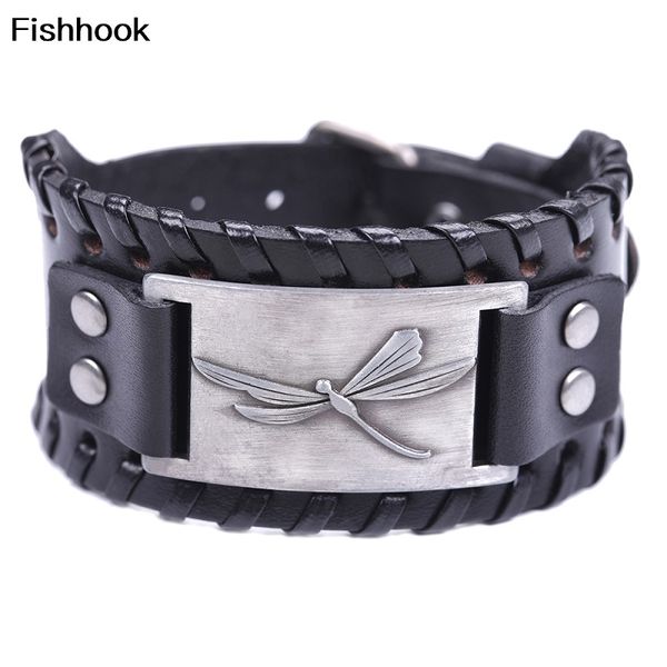 fishhook 2020 new punk rock leather black antique bracelet dragonfly adjustable handmade bracelets accessory for gifts, Golden;silver
fishhook 2020 new punk rock leather black antique bracelet dragonfly adjustable handmade bracelets accessory for gifts, Golden;silver