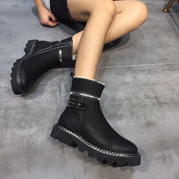 boots 2021 british stylish shoes for women winter warm wool lady natural genuine leather female flat platform snow booties, Black
boots 2021 british stylish shoes for women winter warm wool lady natural genuine leather female flat platform snow booties, Black
