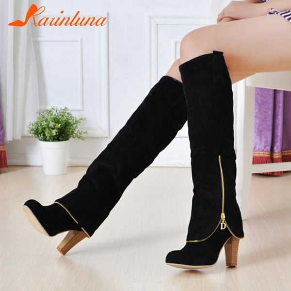 karin 2020 new arrivals flock high heels fashion shoes woman boots female slip on platform spring autumn knee high boots, Black
karin 2020 new arrivals flock high heels fashion shoes woman boots female slip on platform spring autumn knee high boots, Black