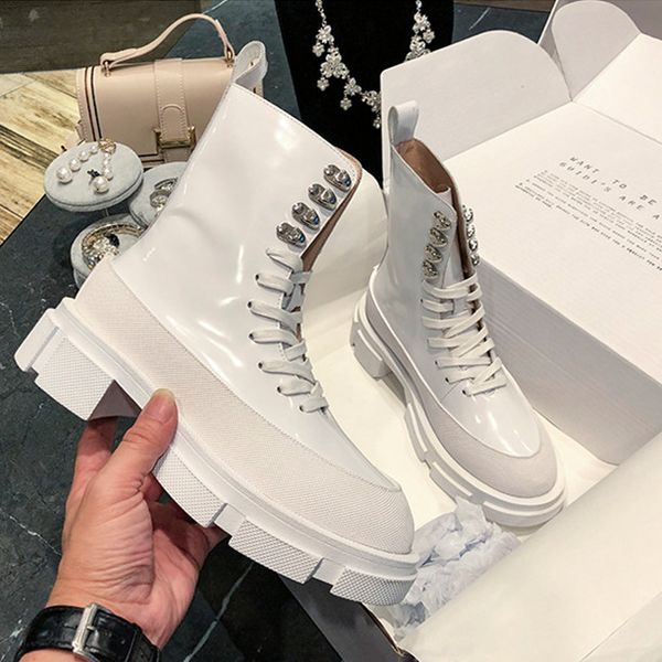 popular designer ins fashion boots women white cow leather motorcycle boots chunky sole mid-calf long, Black
popular designer ins fashion boots women white cow leather motorcycle boots chunky sole mid-calf long, Black