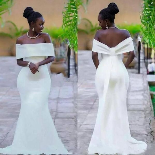 simple mermaid wedding dress 2020 off shoulder garden bridal gown plus size custom made vestios de novia, White
simple mermaid wedding dress 2020 off shoulder garden bridal gown plus size custom made vestios de novia, White
