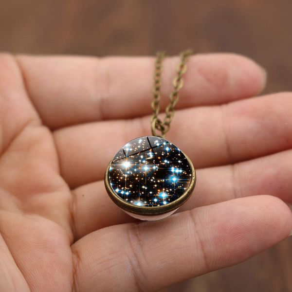 wg 1pc vintage nebula time gem&stone double-sided glass ball necklace pendant sweater chain accessories for friendship jewery, Silver
wg 1pc vintage nebula time gem&stone double-sided glass ball necklace pendant sweater chain accessories for friendship jewery, Silver
