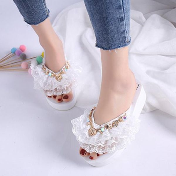 lace summer slippers women clip toe wedge heel slip-on shoes women solid print slippers flip flops zapatos de mujer, Black
lace summer slippers women clip toe wedge heel slip-on shoes women solid print slippers flip flops zapatos de mujer, Black