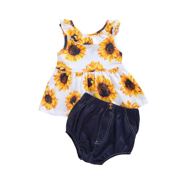 summer boho infant baby girl clothes 0-24m sunflower print sleeveless ruffle dress+denim triangle short set 2pcs, White
summer boho infant baby girl clothes 0-24m sunflower print sleeveless ruffle dress+denim triangle short set 2pcs, White