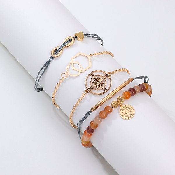 5 pcs/set bohemian compass love hexagonal beads bracelets set gold multilayer charm bracelet for women 2020 fashion jewelry, Black
5 pcs/set bohemian compass love hexagonal beads bracelets set gold multilayer charm bracelet for women 2020 fashion jewelry, Black