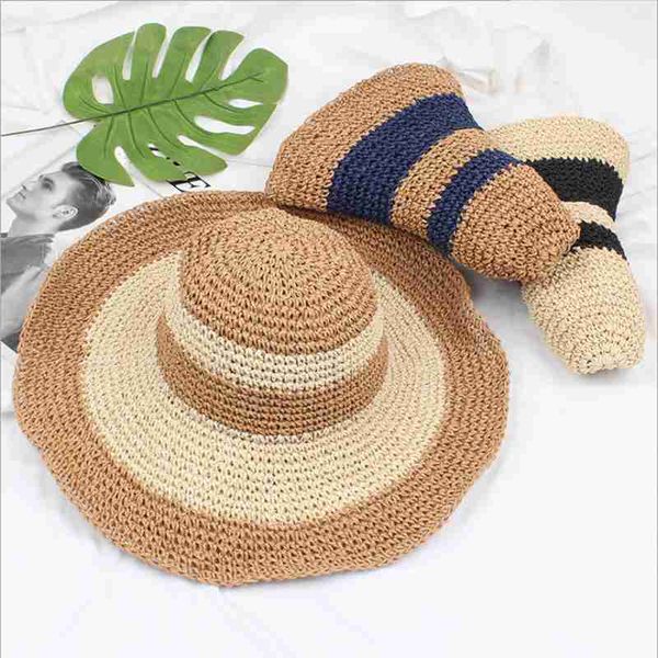 wzcx 2020 new splice contrast color wide brim beach hat casual tide foldable outdoor summer women's cap straw hat, Blue;gray
wzcx 2020 new splice contrast color wide brim beach hat casual tide foldable outdoor summer women's cap straw hat, Blue;gray