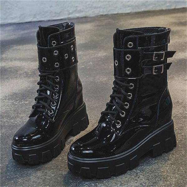 autumn winter new patent leather women boots classic fashion gothic platform shoes mid-calf motorcycle boots brand white boot, Black
autumn winter new patent leather women boots classic fashion gothic platform shoes mid-calf motorcycle boots brand white boot, Black