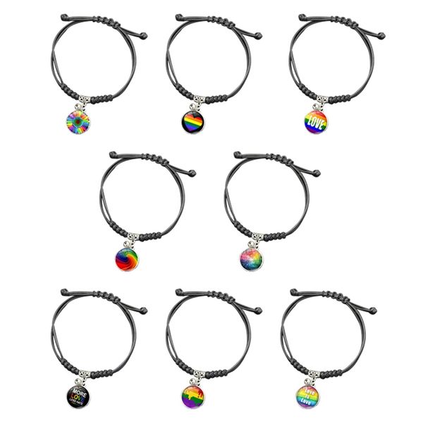 8pcs/set new simple power pride rainbow bracelet handmade knot adjustable rope chain for men women, Golden;silver
8pcs/set new simple power pride rainbow bracelet handmade knot adjustable rope chain for men women, Golden;silver