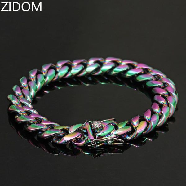 link, chain men hip hop cuban bracelets colorful stainless steel never fade 12mm hiphop bracelet fashion jewelry drop, Black
link, chain men hip hop cuban bracelets colorful stainless steel never fade 12mm hiphop bracelet fashion jewelry drop, Black