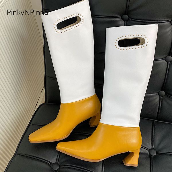 new vibrant cute women genuine leather knee high long boots cutout designer sloppy loose style slip on winter street party shoes, Black
new vibrant cute women genuine leather knee high long boots cutout designer sloppy loose style slip on winter street party shoes, Black